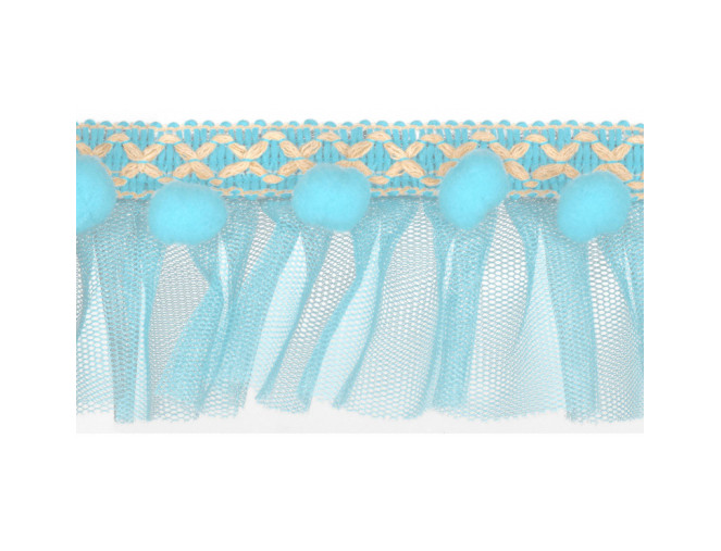 Pom pom ribbon with tulle 50mm | 5 colours pigiau