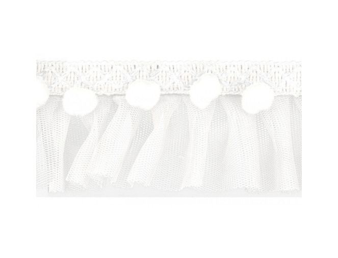 Pom pom ribbon with tulle 50mm | 5 colours pristatymas per 1-4 d.d.