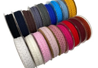 Medvilninis nėrinys 15mm | 18 spalvų