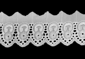 Cotton embroidered lace 60mm | White