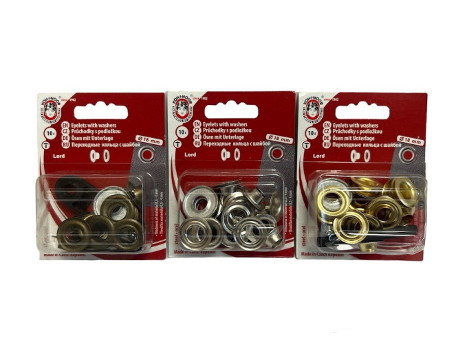 Metalinių akučių rinkinys 18mm | 3 spalvos