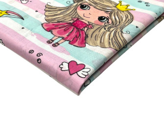 Cotton - canvas Girl with a crown