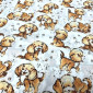 Cotton - canvas Puppies in white pigiau