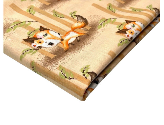 Cotton - canvas Fox in beige