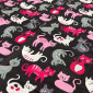Cotton - canvas Cats in black pigiau