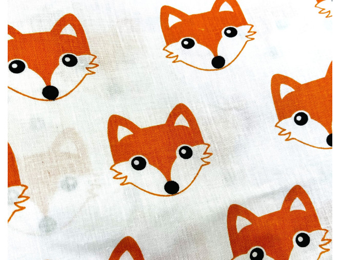 Cotton - canvas Orange leaves in white pigiau