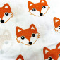 Cotton - canvas Orange leaves in white pigiau