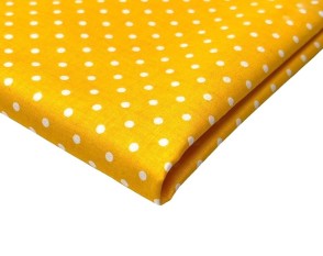 Cotton - canvas White polka dots in yellow BROKUOTA