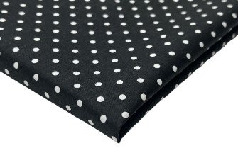 Cotton - canvas White polka dots on black