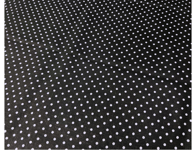 Medvilnė - drobelė Balti taškeliai juodame pigiau