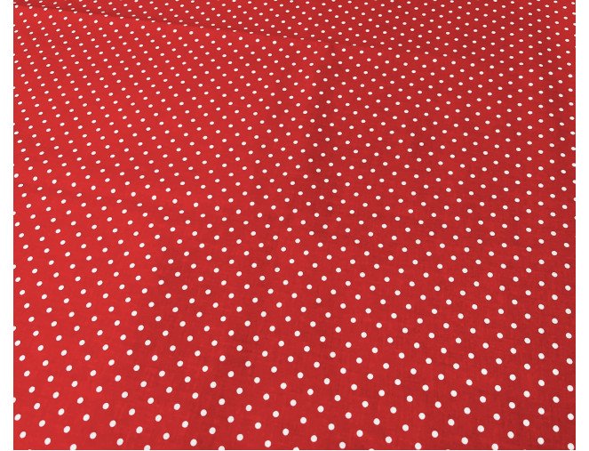 Cotton - canvas White polka dots in red pigiau