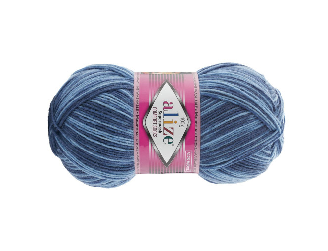 Alize Comfort Socks 7677-mėlyni atspalviai