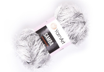 Yarn art Samba A64 Balta juoda