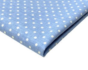 Cotton - canvas White polka dots in light blue Cotton - canvas White polka dots in light blue