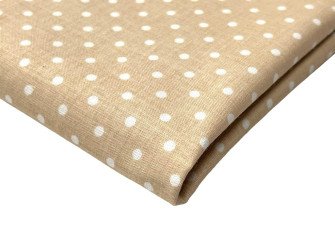 Cotton - canvas White dots in beige