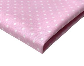 Cotton - canvas White polka dots in pink Cotton - canvas White polka dots in pink