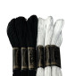 Embroidery thread Muline 8m Black | White