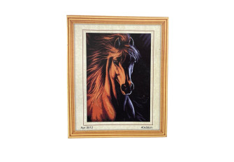 Embroidery painting with thread Horse
