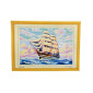 Embroidery painting with thread Ship