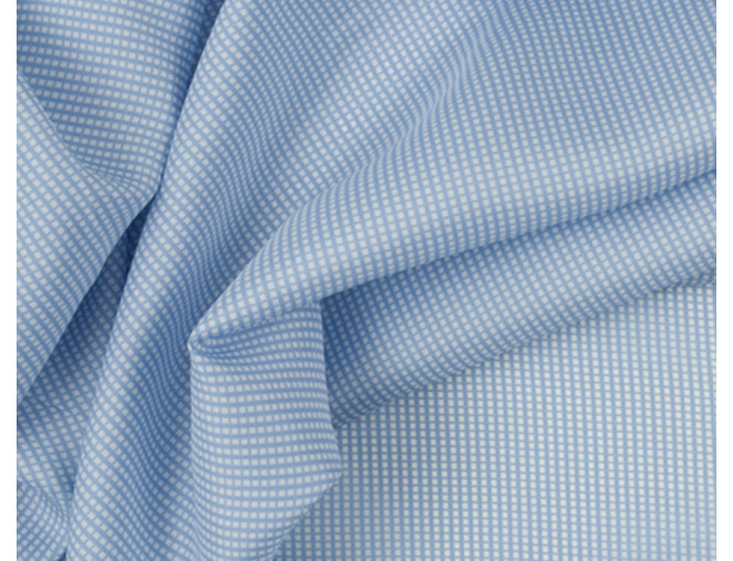Viscose lining White checks in light blue