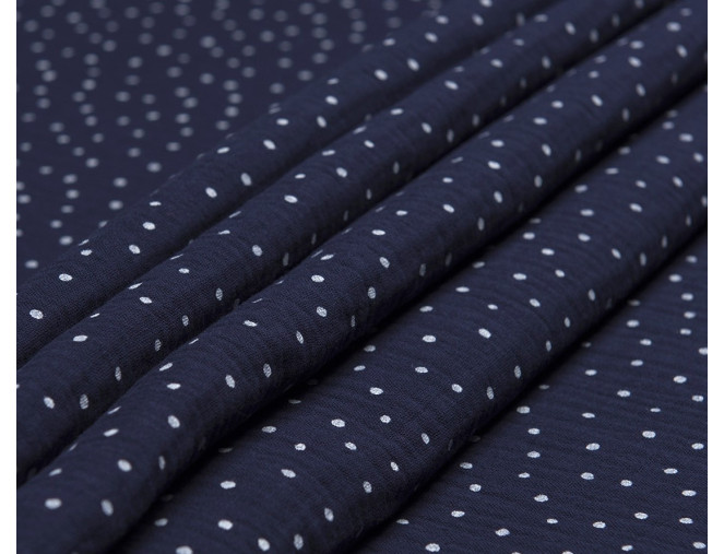 Muslinas su taškeliais Tamsiai mėlyna pigiau