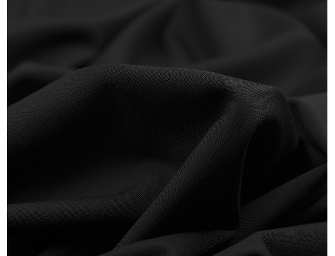 Wool fabric with elastane Black