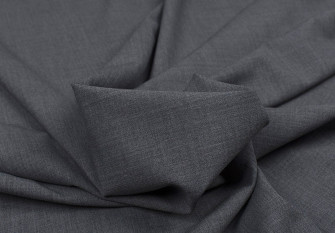 Wool fabric with elastane Dark grey melange