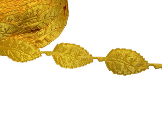 Decorative ribbon Yellow leaves 20x40mm