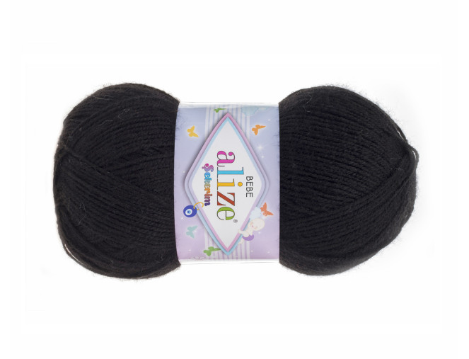 Alize Sekerim Bebe 100g | 320m - 60 Juoda