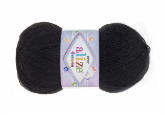 Alize Sekerim Bebe 100g | 320m - 60 Juoda