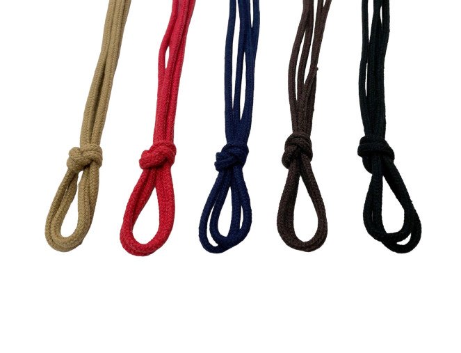 Medvilniniai apvalūs batraiščiai 120cm. | 5 spalvos