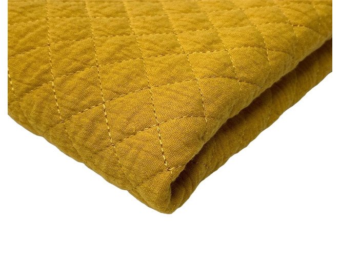 Reversible, quilted muslin Honey yellow