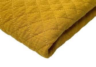 Reversible, quilted muslin Honey yellow