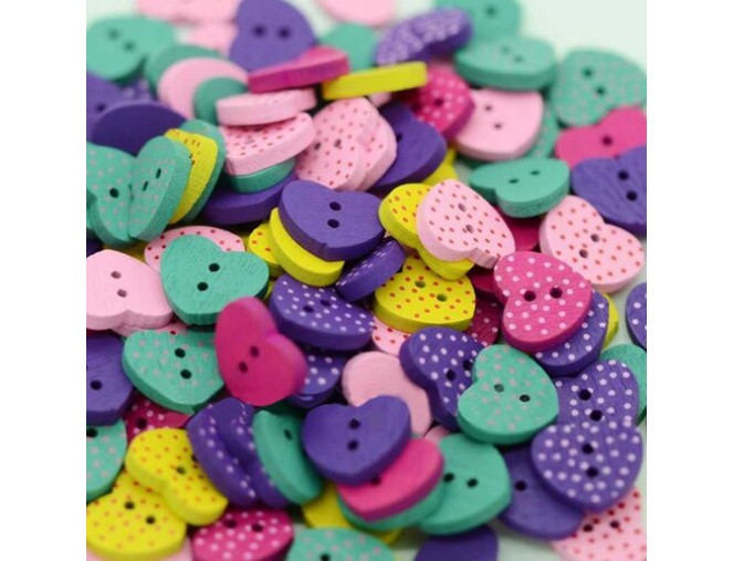 Button 17mm Heart with dots