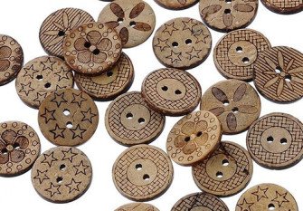 Coconut button 17mm Patterns