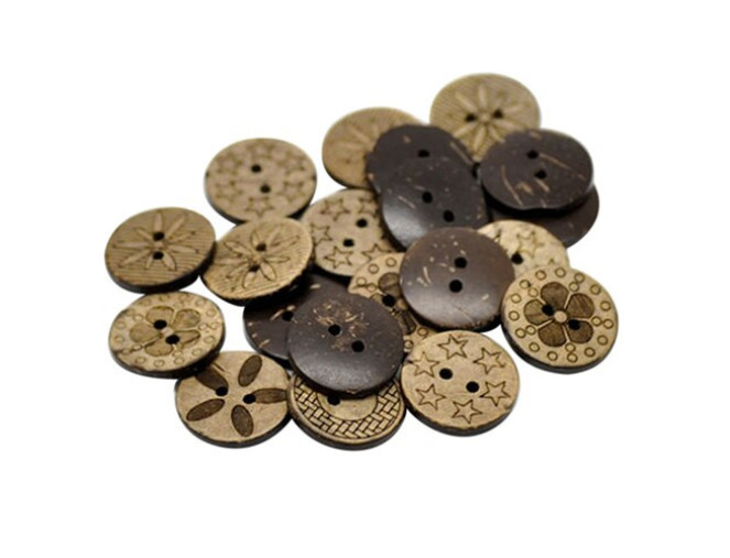 Coconut button 17mm Patterns pigiau