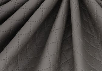 Dygsniuota dirbtinė oda Pilka