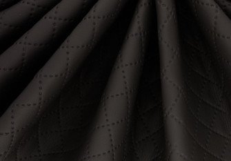Dygsniuota dirbtinė oda Juoda