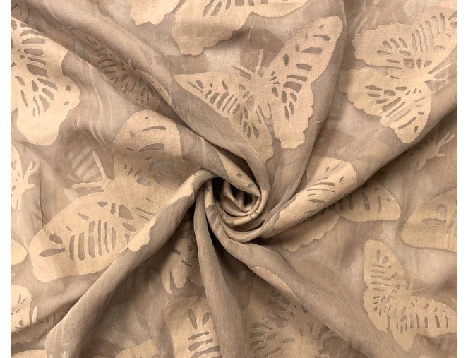 Šilkas Šviesiai rudi drugeliai