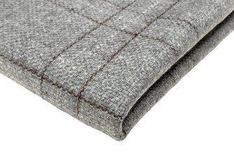Checked wool fabric Light grey
