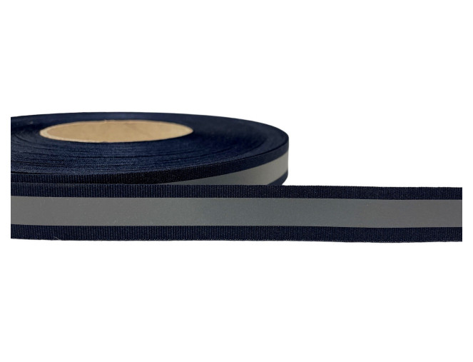 Reflective tape with fabric Dark blue 20mm
