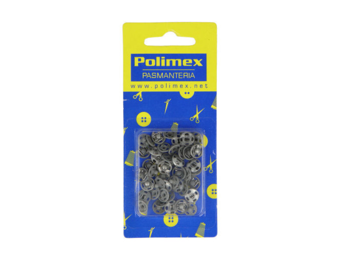 Prisiuvamos metalinės spaudės 11mm | 24 vnt Pilka