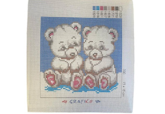 Embroidery painting White bears
