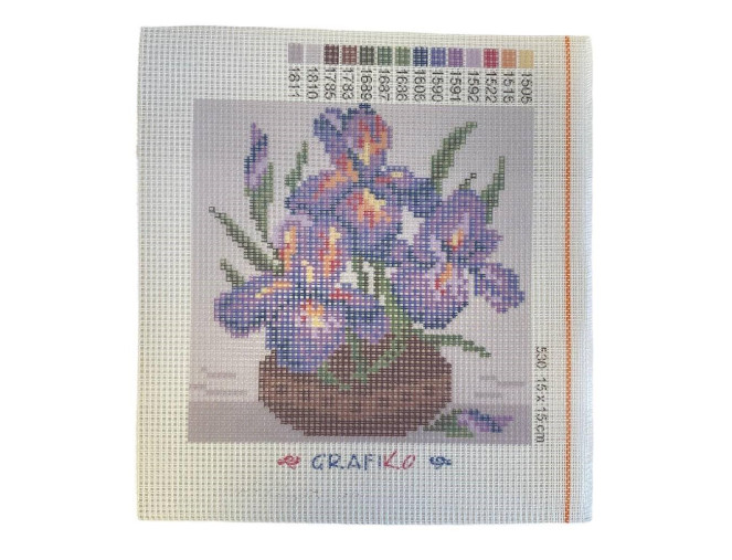 Siuvinėjimo paveikslas Violetiniai krokai
