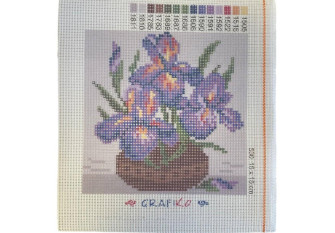 Embroidery painting Purple Crocuses