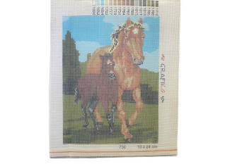 Embroidery painting Horses