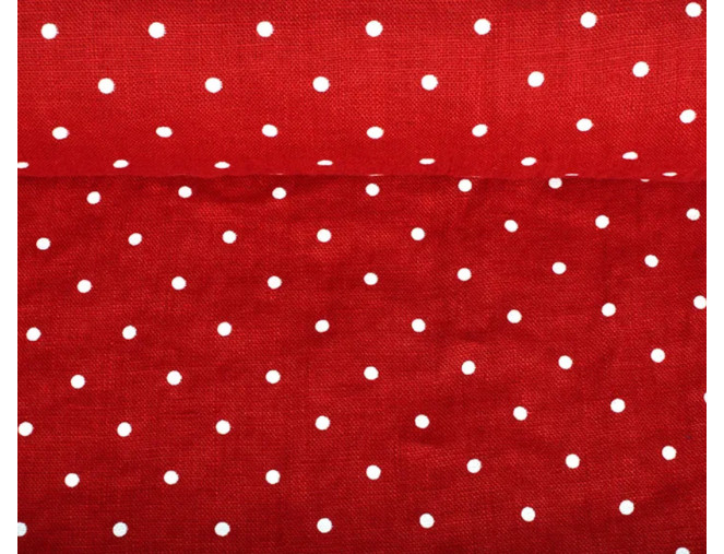 Soft linen Red with polka dots pigiau