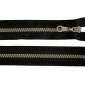 Plastikinis užtrauktukas 70cm Juoda su pilkais dantukais