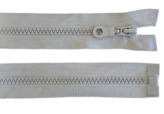 Plastic zipper 75cm Light grey