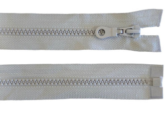 Plastic zipper 65cm Light grey